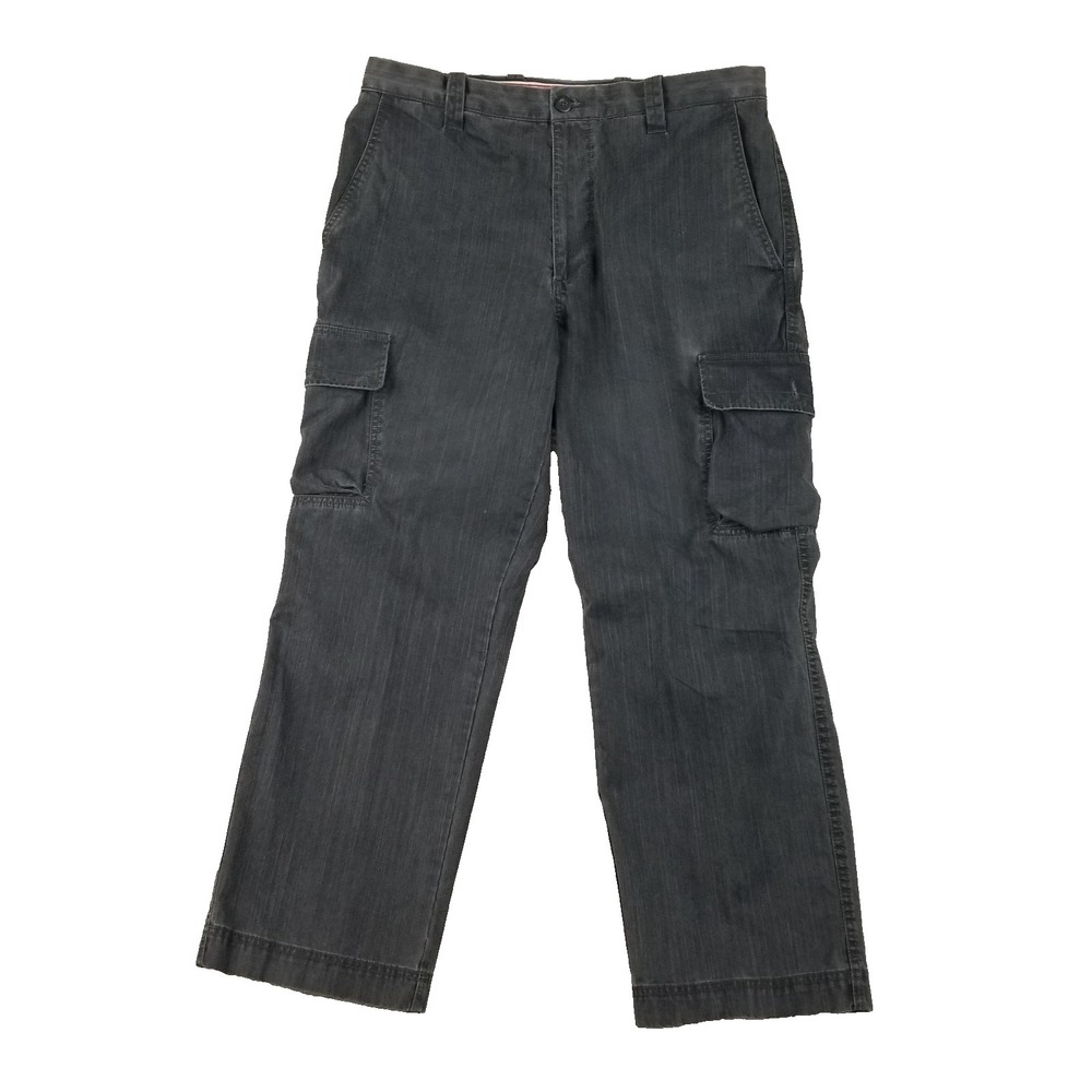 Dockers Cargo Pants Mens 36x30 Gray Relaxed Fit Flat Front Pockets Cotton